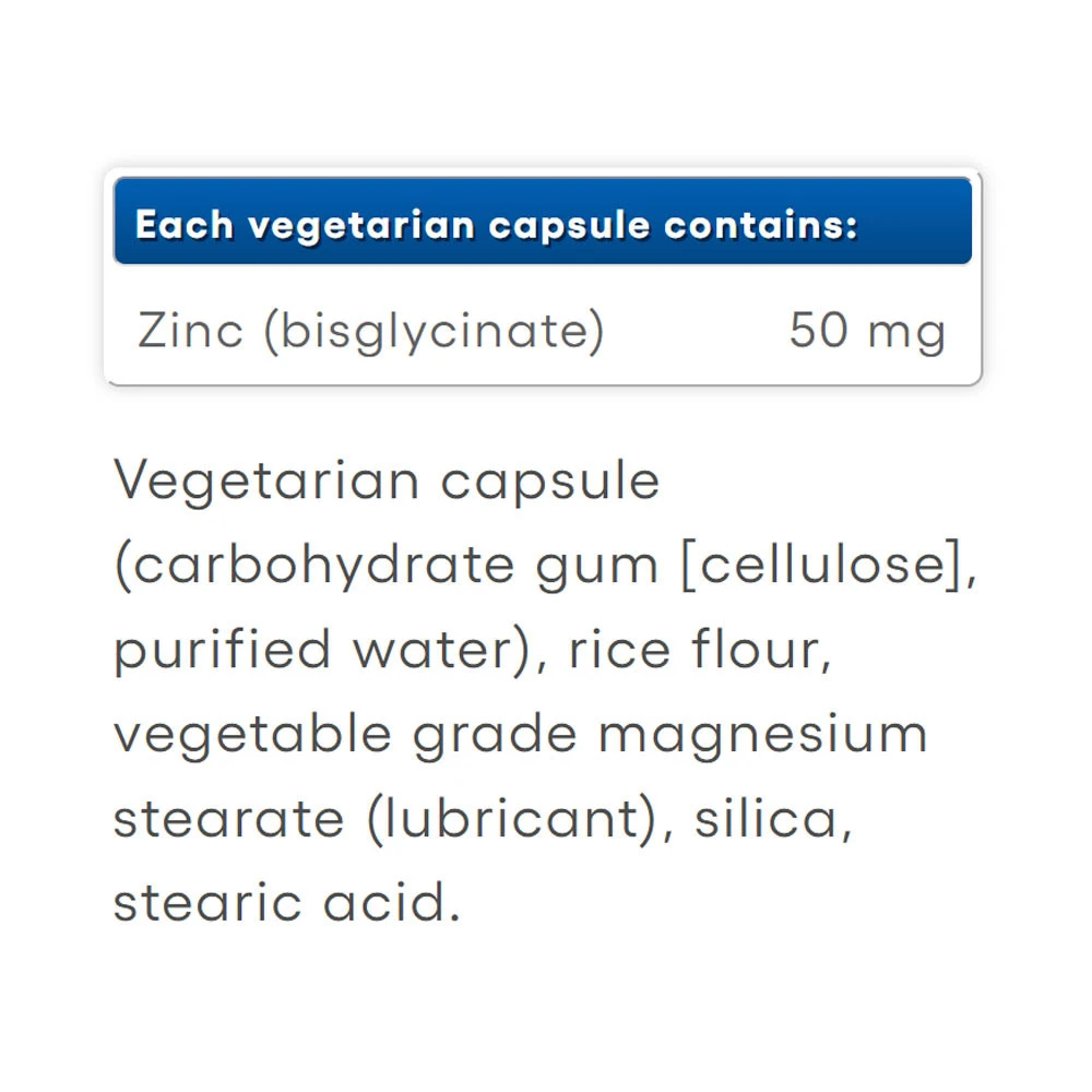 Natural Factors Zinc Bisglycinate 50 mg Kapsle 120 ks - Obrázek 2