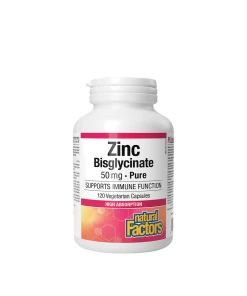 Natural Factors Zinc Bisglycinate 50 mg  (120 Capsules) - Eco Supplements CZ