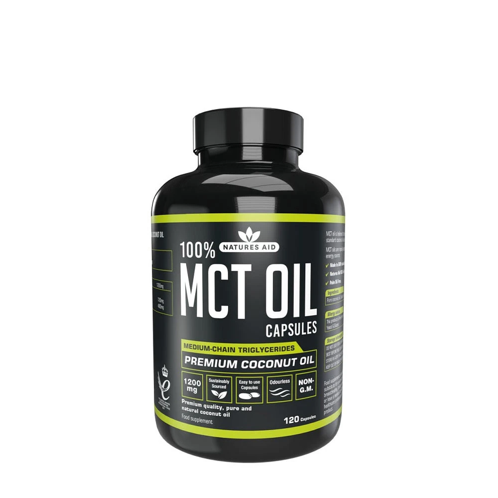 Natures Aid MCT Oil Capsules (120 Capsules) - Eco Supplements CZ