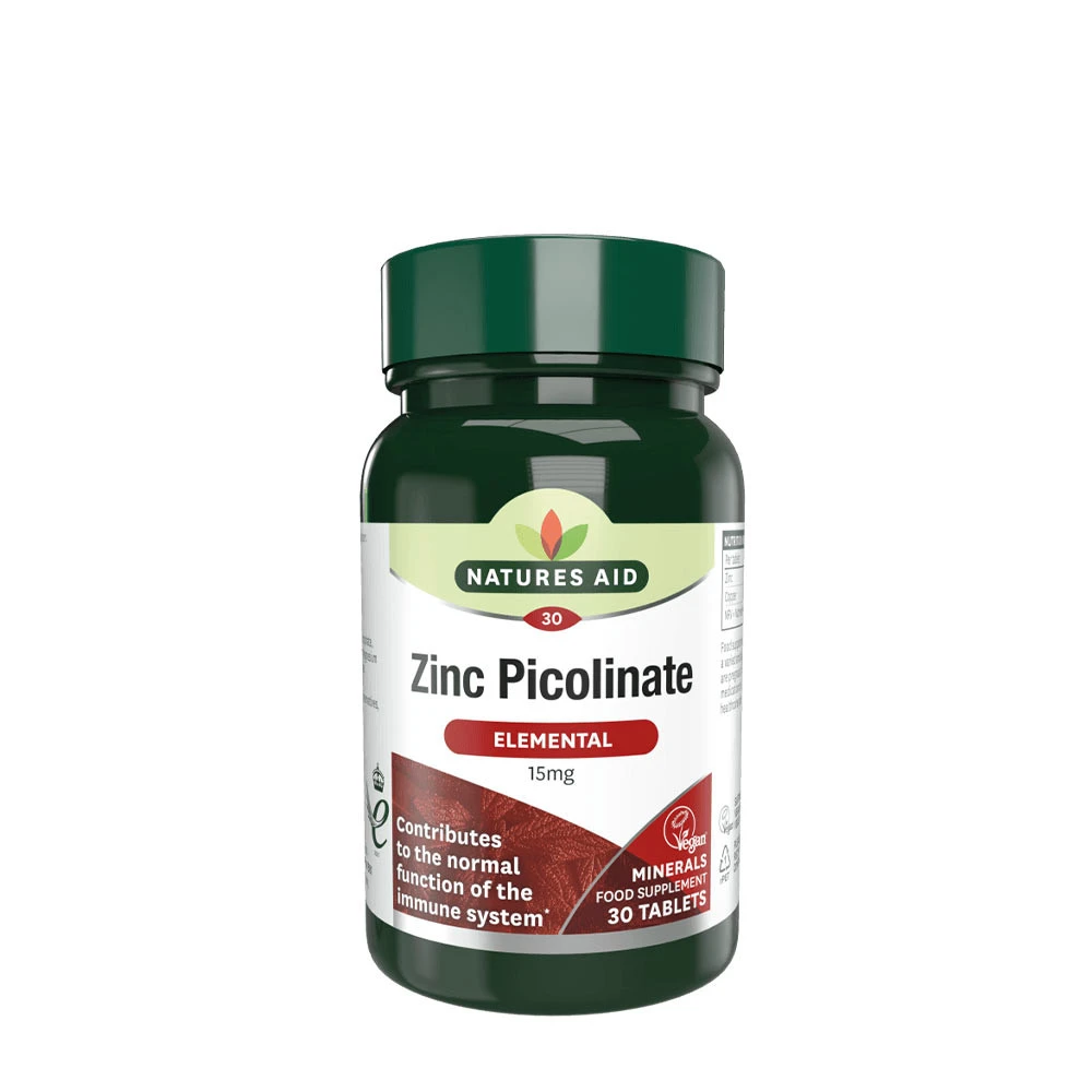 Natures Aid Zinc Picolinate 15 mg (30 Tablets) - Eco Supplements CZ