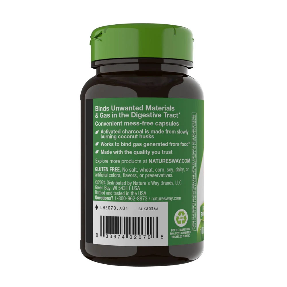 Natures Way Activated Charcoal 100 Kapsle - Obrázek 11