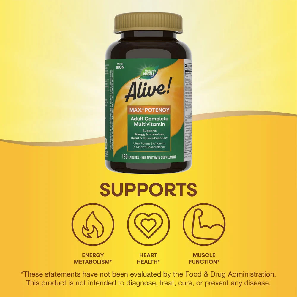 Nature's Way Alive! Max3 Potency Multivitamin 180 Tablety - Obrázek 11