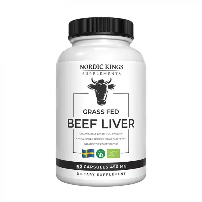 Nordic Kings 100% Grass-Fed Organic Beef Liver – 180 Capsules - Eco Supplements CZ