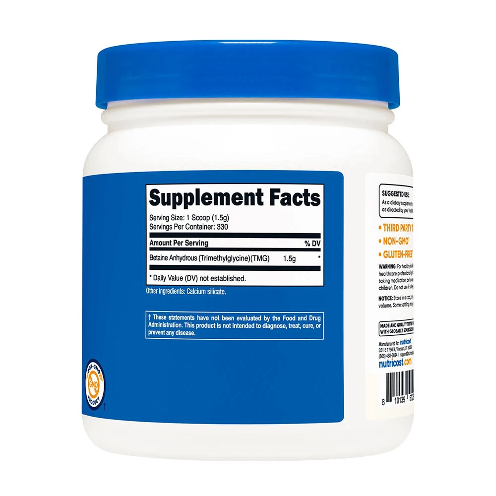 Nutricost Betaine Anhydrous (TMG) Prášek 500 g - Obrázek 2