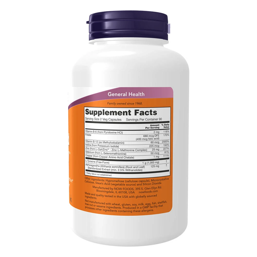 NOW Foods Thyroid Energy 180 Kapsle - Obrázek 2