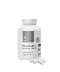 USA medical Magnesium Bisglycinate (60 Capsules) - Eco Supplements CZ