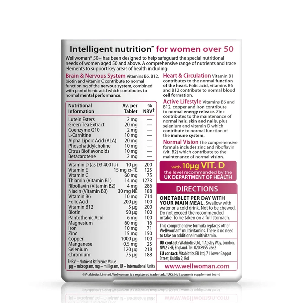 Vitabiotics Wellwoman 50+ 30 Tablet - Obrázek 2