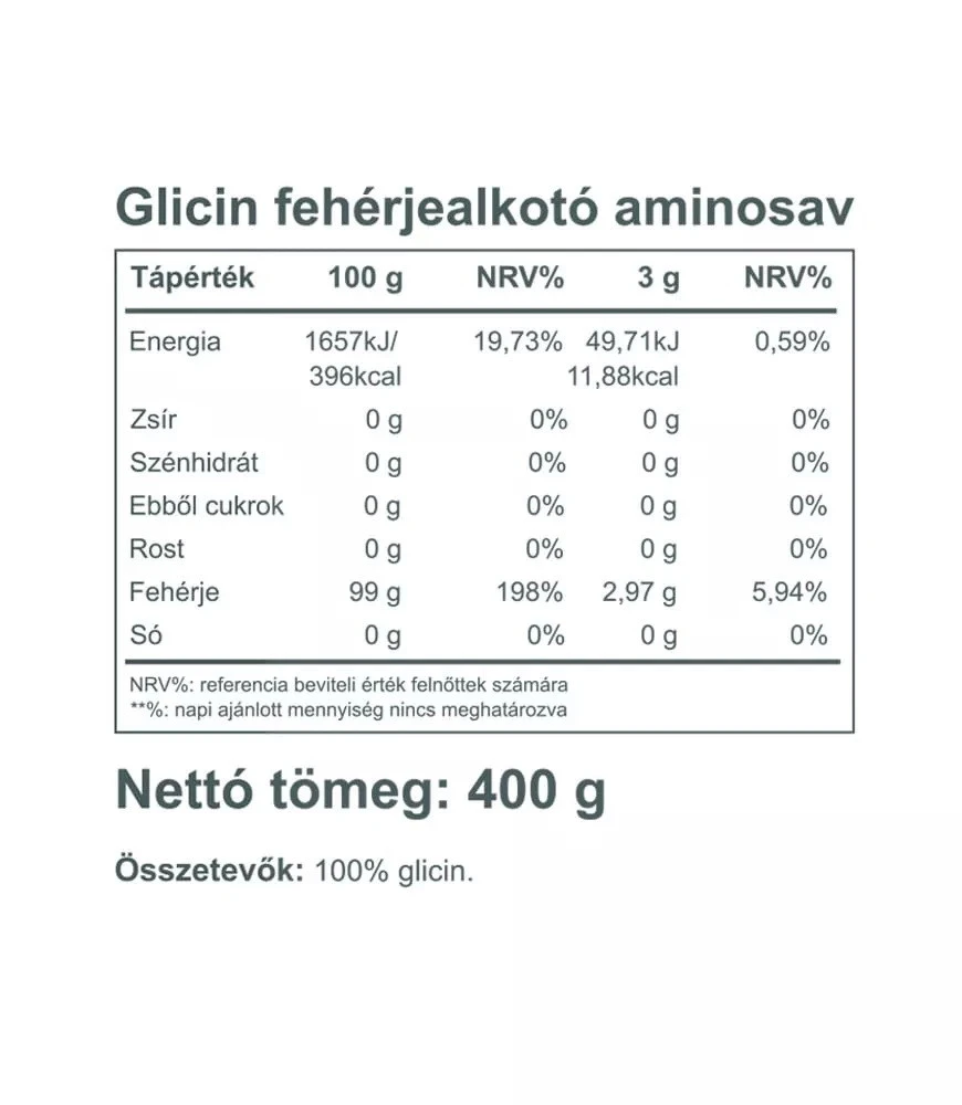 Vitaking Glycine 100% Prášek 400g - Obrázek 2