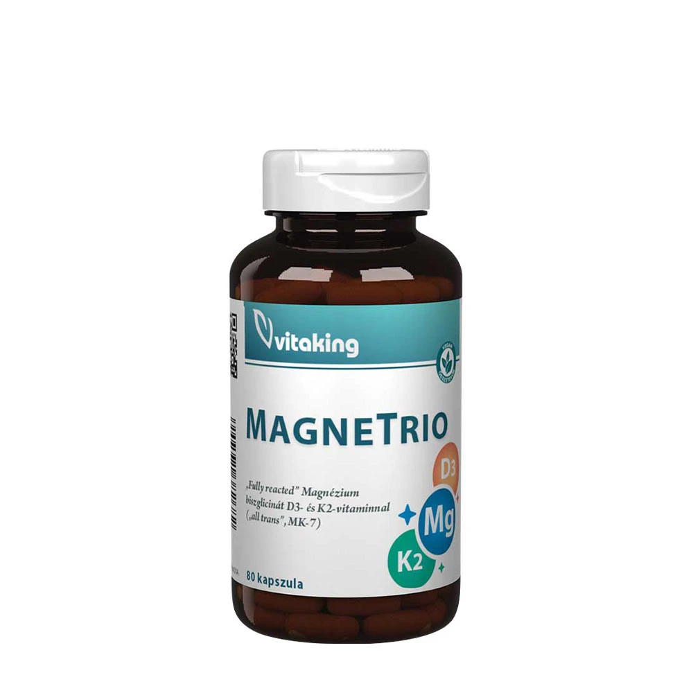Vitaking MagneTrio D3+K2+ Magnsium bisglycinate (80 Capsules) - Eco Supplements CZ