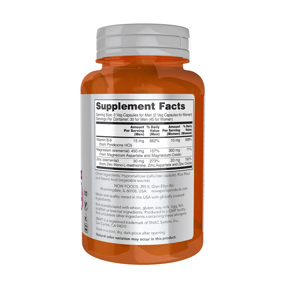 NOW Foods ZMA Sports Recovery 90 Kapsle - Obrázek 2